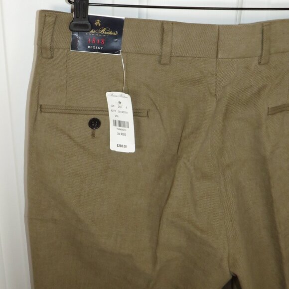 Brooks Brothers 1818 Regent Tessuti Di Sondrio Pants Trouser 33 Unhemmed NWT - Picture 6 of 6